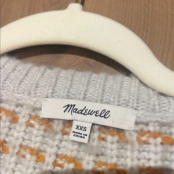 Madewell Gray and Orange Knit Sweater - Picture 2 of 4